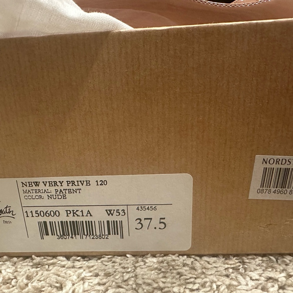 Christian Louboutin Nude Peep Toe Heels - Picture 2 of 16